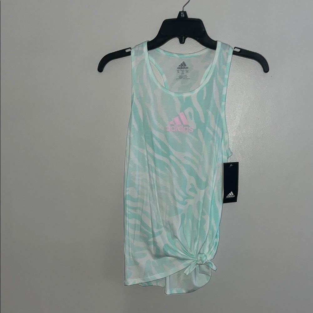 Adidas Light Green Zebra Pattern Tank